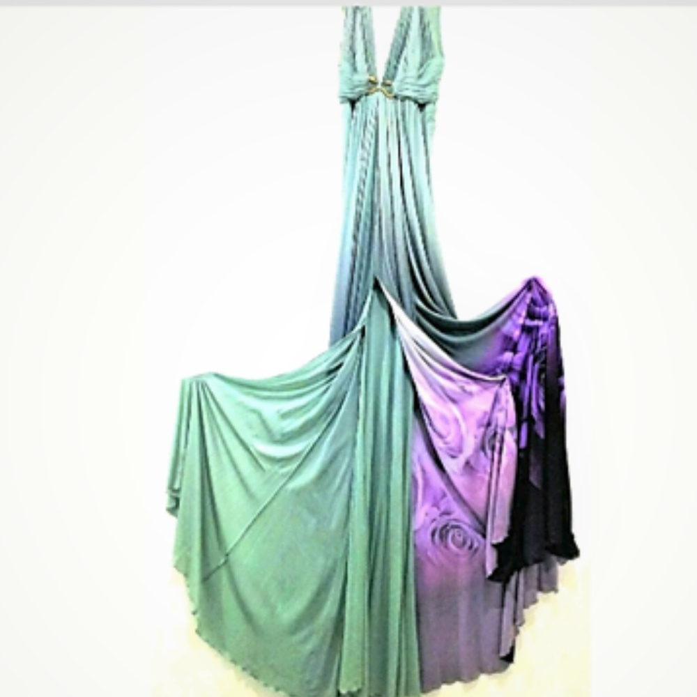Roberto Cavalli Serpent Gown Sleeveless Asymmetric